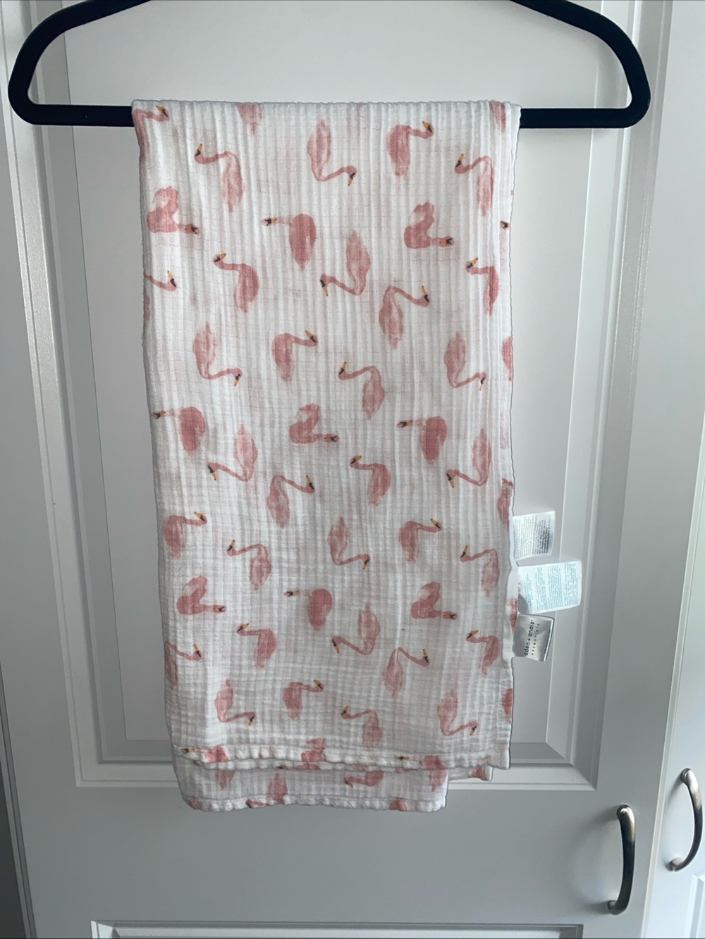 ADEN + ANAIS Summer Cotton Muslin Blanket Flamingo Print Pink White